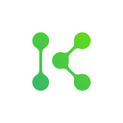 Letter K Molecule Logo Design Template