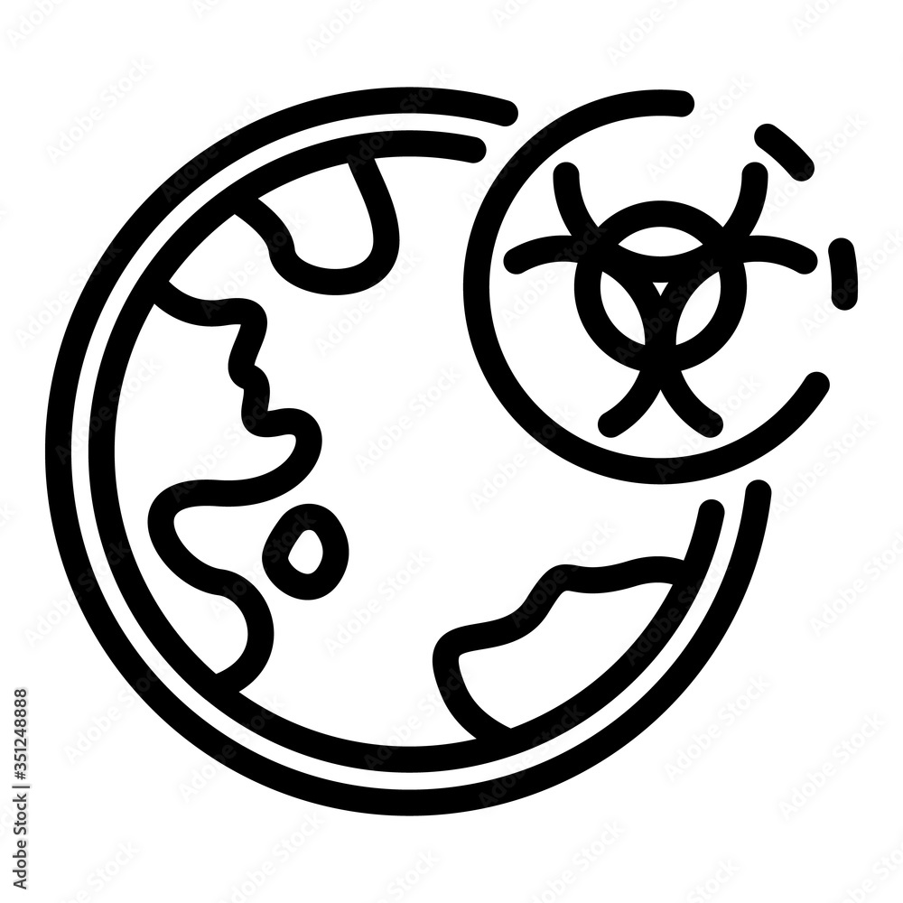 Poster biohazard planet affection icon. outline biohazard planet affection vector icon for web design isola