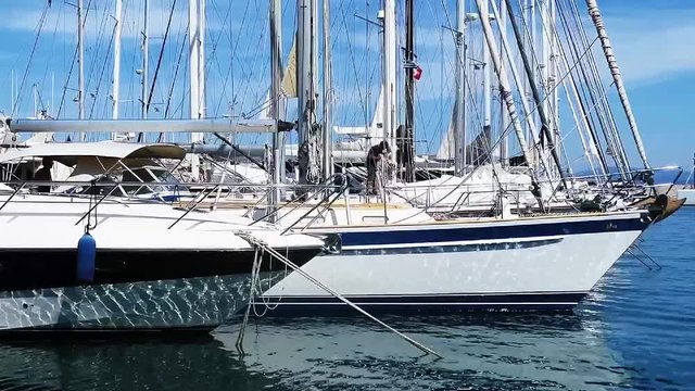 Boats in a beach yacht club on the Kos island in Greece, travel and leisure