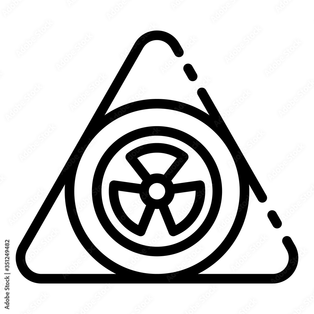 Poster nuclear triangle icon. outline nuclear triangle vector icon for web design isolated on white backgro