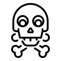 Biohazard skull icon. Outline biohazard skull vector icon for web design isolated on white background