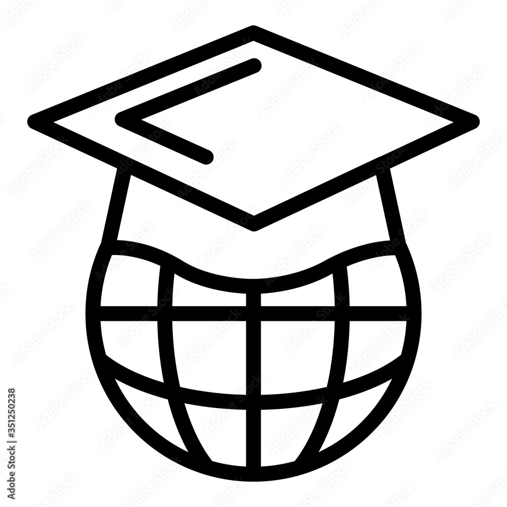 Poster global learning language icon. outline global learning language vector icon for web design isolated 