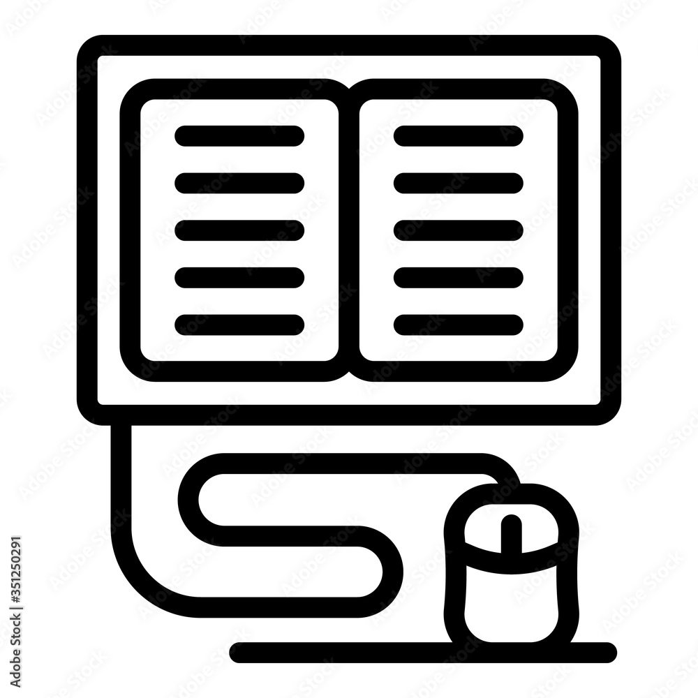 Poster online language learning icon. outline online language learning vector icon for web design isolated 