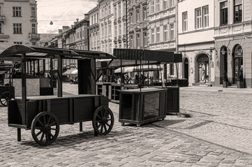 old carriage in the old town