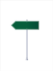 Road blank signs. Crossroads. pointing in the opposite direction to the location of navigation objects.