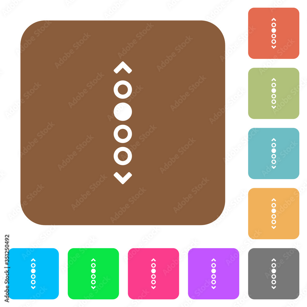 Poster vertical page navigation rounded square flat icons
