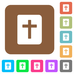 Obraz premium Holy bible rounded square flat icons