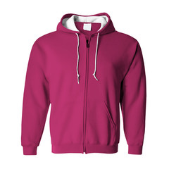 A high resolution Front View Zip Up Hoodie Mockup In Dark Sangria Color to help you present your...