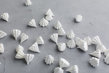 Obraz na płótnie Canvas Meringue. sweet meringues. Close up photo of meringues. Dessert Background. Flat lay