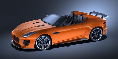 3D rendering of a brand-less generic 
convertible concept car in studio environment