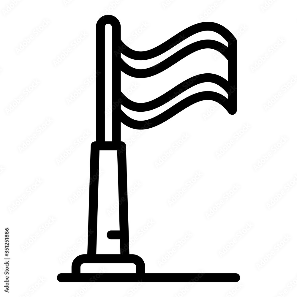 Poster Dog handler base flag icon. Outline dog handler base flag vector icon for web design isolated on white background