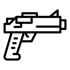 Obraz premium Police pistol icon. Outline police pistol vector icon for web design isolated on white background