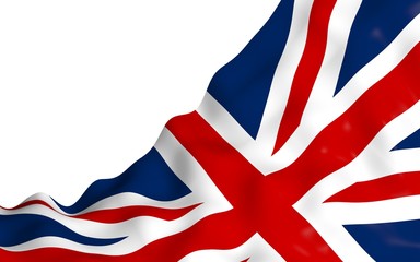 Fototapeta premium Waving flag of the Great Britain. British flag. United Kingdom of Great Britain and Northern Ireland. State symbol of the UK. 3D illustration