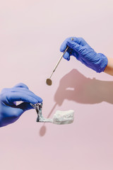 dental tools on a light background