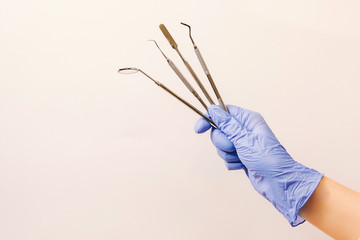 dental tools on a light background