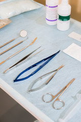 dental tools on a light background