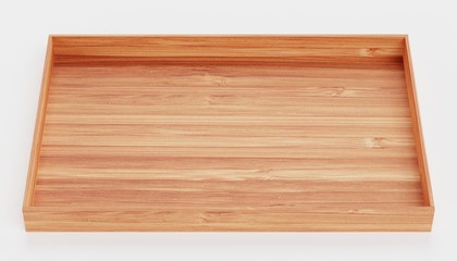 Realistic 3d Render of Bamboo Tray