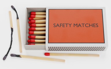 Realistic 3d Render of Box of Matches