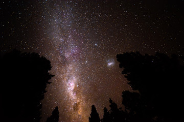 Milky way core in landscape