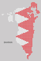 Fototapeta na wymiar Bahrain map design flag Bahrain square, white background.