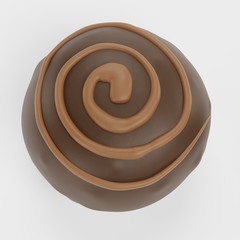 Realistic 3D Render of Chocolate Candy