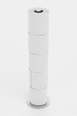 Realistic 3D Render of Toilet Papers Set