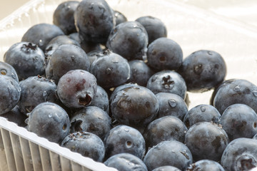Natural looking blueberries. Selective focus.
