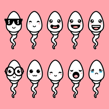 Design vector set of cute sperm