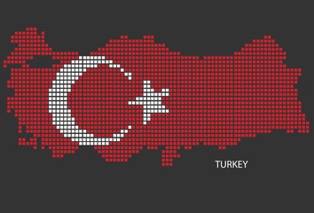 Fototapeta premium Turkey map design flag Azerbaijan square, black background.