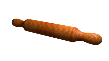 Rodillo de amasar con fondo blanco