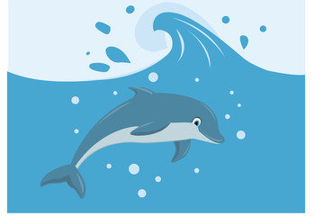 Dolphin Sea Wave
Animal Illustration - obrazy, fototapety, plakaty