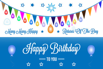Happy Birthday to you design with balloons in an abstract background-Template