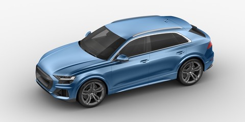 Obraz na płótnie Canvas 3D rendering of a brand-less generic SUV concept car in studio environment