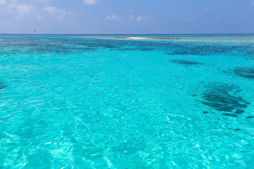 Indian ocean with coral reefs