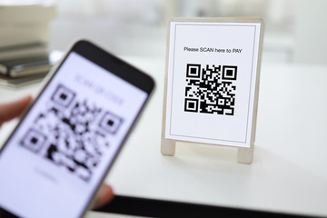 Qr code payment scanning tag for smart phone scan QR code scanning payment and verification.