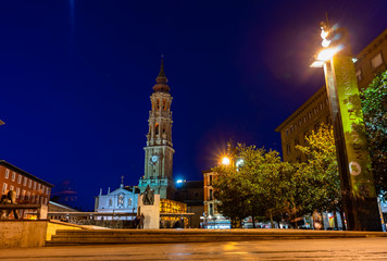 Fototapeta na wymiar Salvador de Zaragoza Cathedral in Zaragoza, Spain.