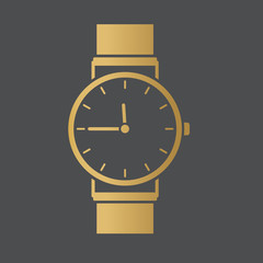 golden watch icon- vector illustration