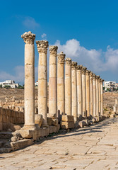 South Decumanus colonnade, Jerash, Jordan - 351262831