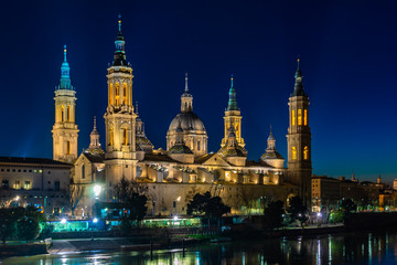 Basilica de Nuestra Señora del Pilar Cathedral in Zaragoza, Spain.