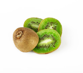 kiwi slices isolated on a white background