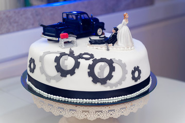 
wedding and birthday cake with beautiful and original fine and delicate decoration