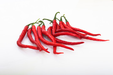 hot red chili, isolated white background
