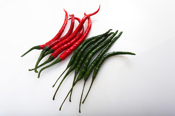 hot green chili, isolated white background