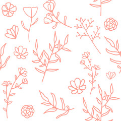 cute pink flowers minimalism pattern