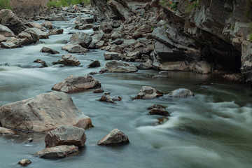Long exposure mountain river