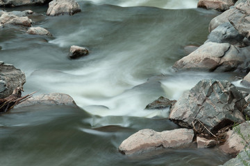 Long exposure mountain river