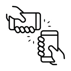 Smartphones communicating icon vector illustration