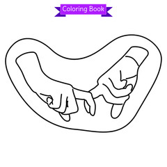 coloring book of hand connecting fore finger