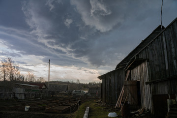 storm clouds over the village