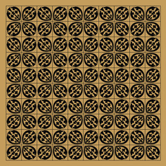 Gothic seamless pattern. Geometrical royal elements in a medieval style. Ornament for a tiles and mosaics.